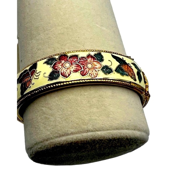 Vintage Floral Necklace & Enamel Bangle Set.  A8 - Picture 8 of 11